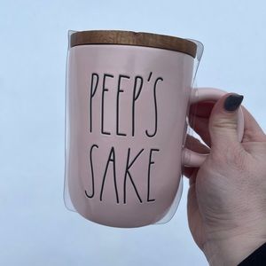 NWT Rae Dunn “Peek’s Sake” ceramic mug w/coaster